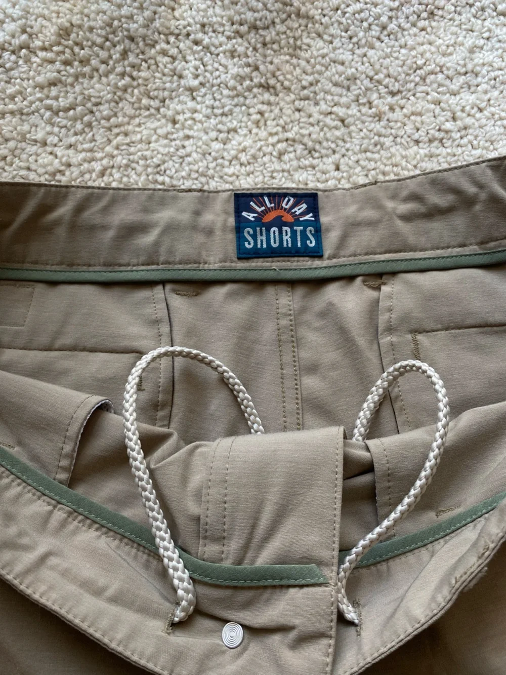 Faherty All Day Shorts 34 Mens Khaki